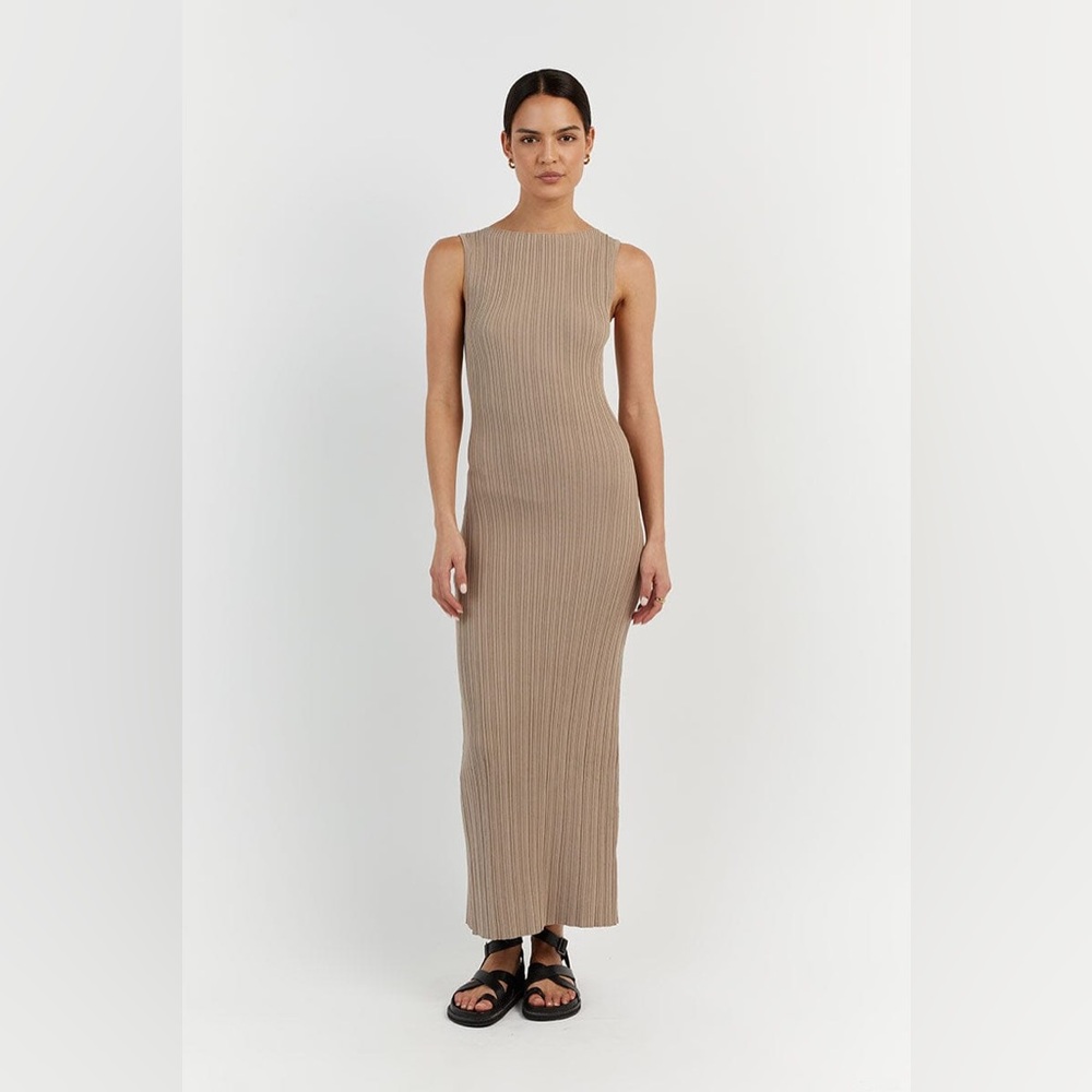 DISSH MIDI DRESS IN TAUPE